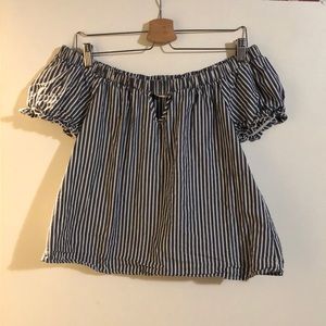 Off the shoulder striped top